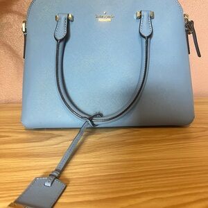 Kate Spade Light Blue Satchel with Gold Accents